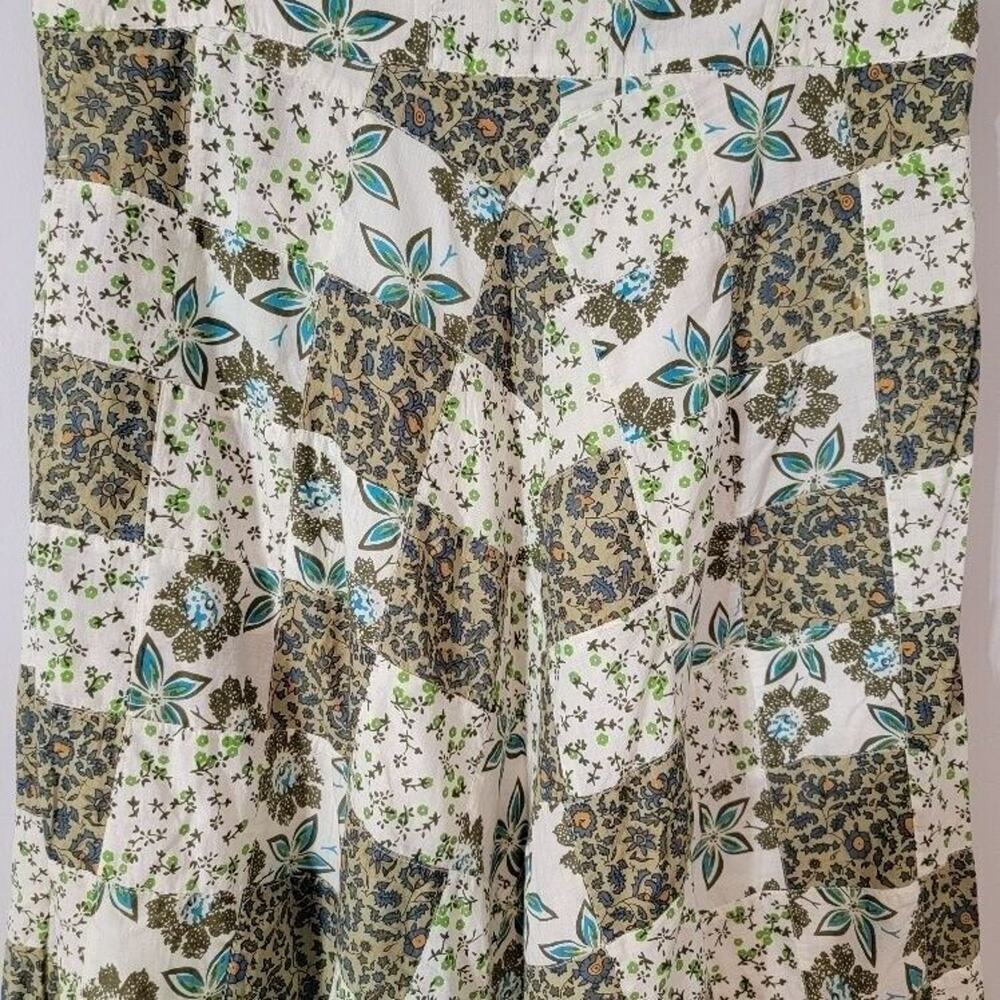 NWT Anthropologie Maxi Skirt XL Boho Raga Floral Turquoise Brown - Picture 4 of 13
